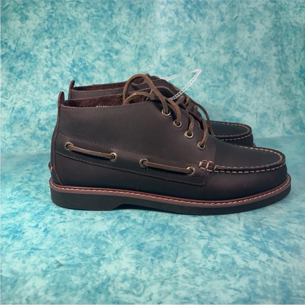 Sperry Brown Mid Top Water Resistant Lace Up Deck Boots Men’s Size 7.5